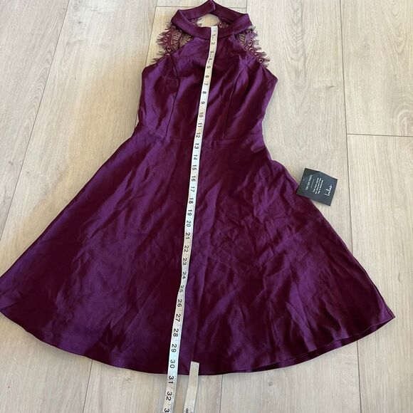 LULU'S Hometown Girl Plum Purple Lace Skater Dress Size xs - Picture 2 of 9